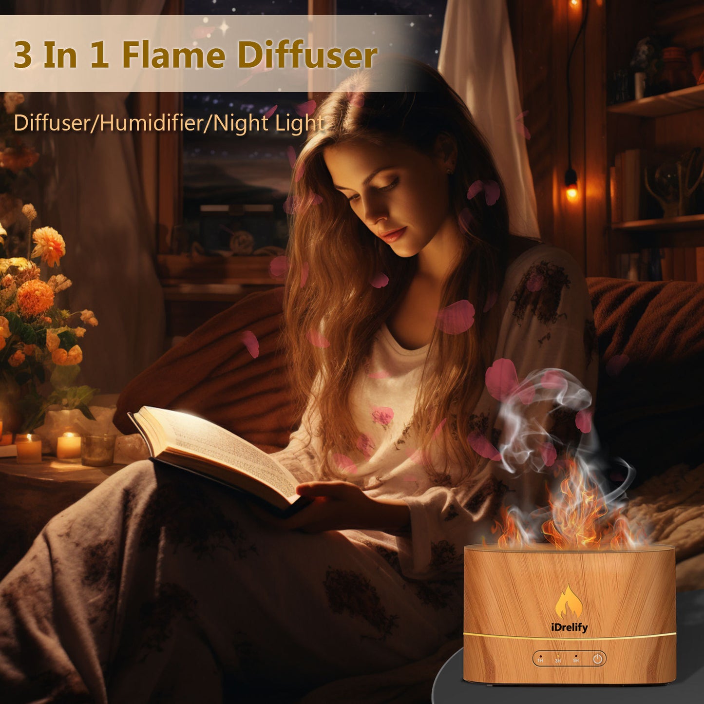 DreamAura™ Flame Aura Diffuser – Cozy Flame Effect Humidifier & Essential Oil Diffuser