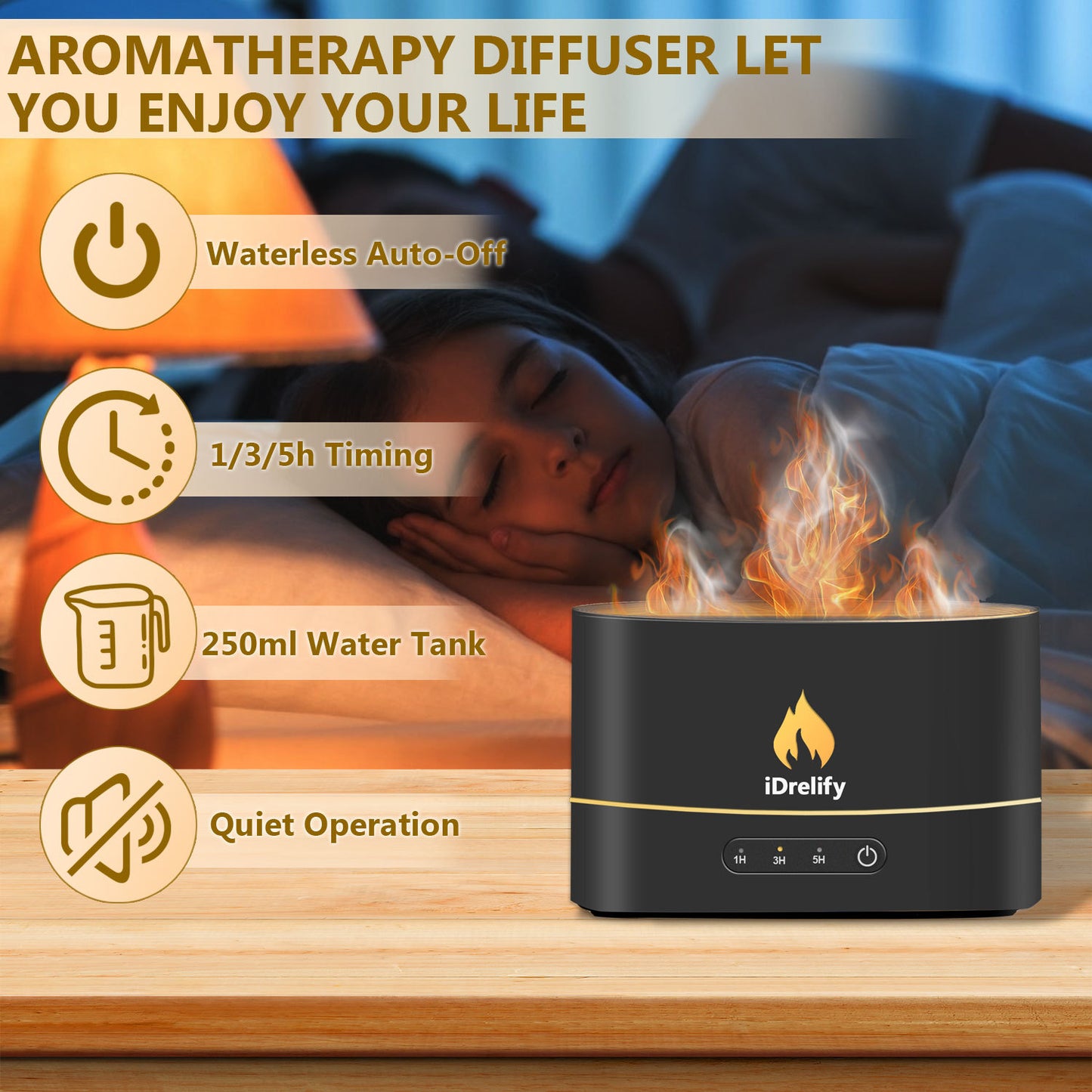 DreamAura™ Flame Aura Diffuser – Cozy Flame Effect Humidifier & Essential Oil Diffuser
