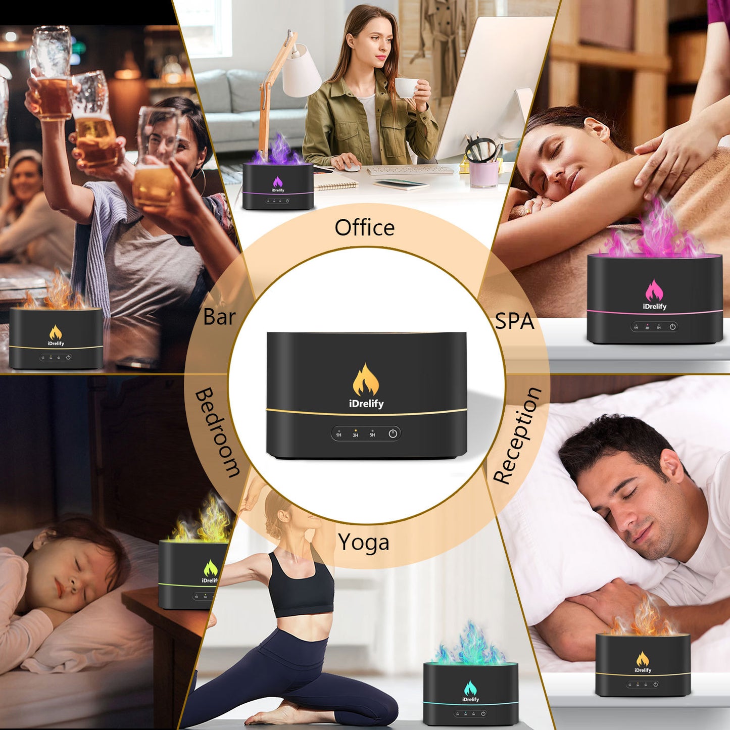 DreamAura™ Flame Aura Diffuser – Cozy Flame Effect Humidifier & Essential Oil Diffuser